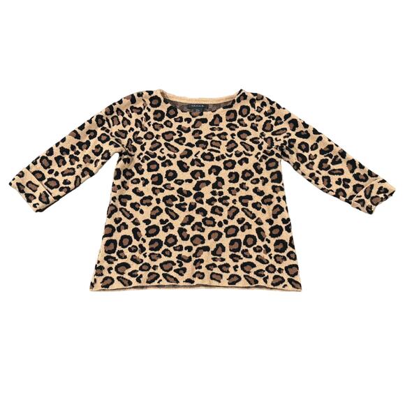 Tahari Animal Print Viscose Blend 3/4 Sleeve Top Woman's M - Picture 1 of 7